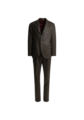 Brunello Cucinelli pinstripe-pattern suit - Brown