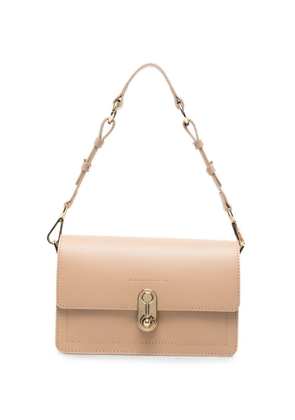 ADRIANNA FERETTI logo-print leather shoulder bag - Neutrals