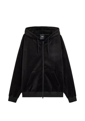Y-3 velvet zip-up hoodie - Black