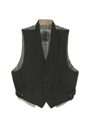 Ziggy Chen patterned-back waistcoat - Green