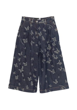 Love Moschino butterfly-print cropped jeans - Blue