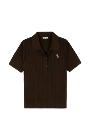 Sporty & Rich logo-embroidered polo shirt - Brown