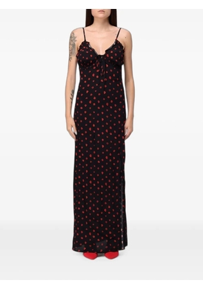 MAR DE MARGARITAS maxi Riley floral-print ruffled dress - Black