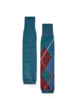 Vivienne Westwood argyle-pattern Orb-embroidered arm warmers - Green