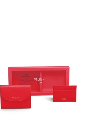 Osprey Tilly logo-print leather wallet set - Red