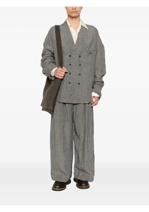 Ziggy Chen check-pattern trousers - Grey