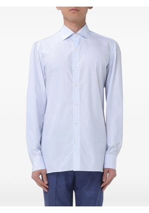 Luigi Borrelli vertical-stripe cotton shirt - Blue