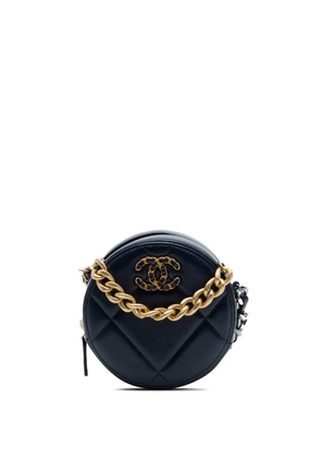 CHANEL Pre-Owned 2021 Lambskin 19 Round Clutch with Chain satchel - Blue
