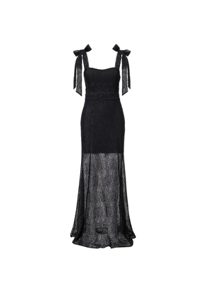 LITA COUTURE ribbon-strap maxi dress - Black