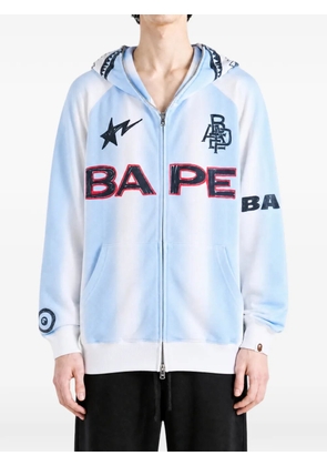 A BATHING APE® Shark logo-print hoodie - Blue