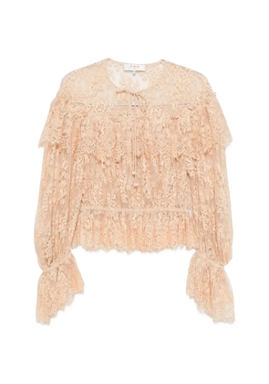 Sea ruffled lace blouse - Neutrals