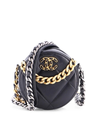 CHANEL Pre-Owned 19 Round with Chain Quilted Leather clutch bag - Black