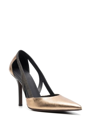 Brunello Cucinelli 110mm pointed-toe pumps - Gold