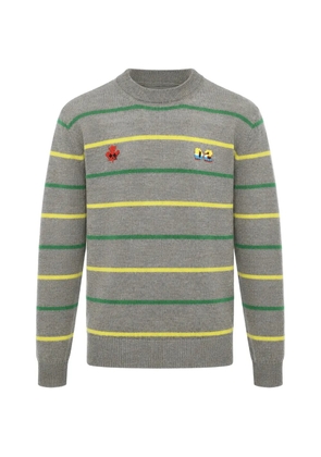 DSQUARED2 stripe-detail embroidered sweater - Grey