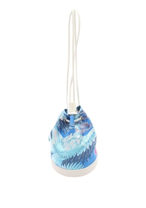 Hermès Pre-Owned 2015 Silk Flamingo Party Sac Soie Cool 22 bucket bag - Blue