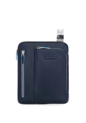 PIQUADRO logo-plaque zip-fastening messenger bag - Blue