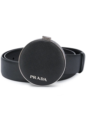 Prada logo-plaque pouch-detail belt - Black