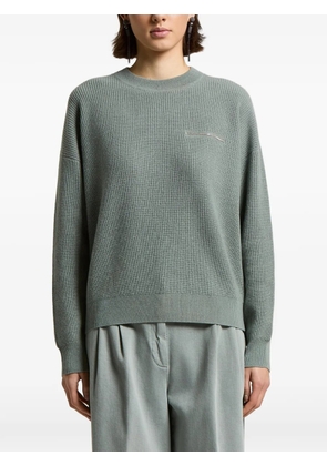 Peserico ribbed-knit chain-detail jumper - Green