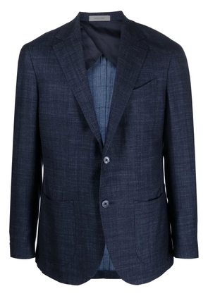 Corneliani single-breasted chambray blazer - Blue