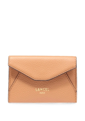 Lancel S flap-envelope stamped-logo clutch bag - Neutrals