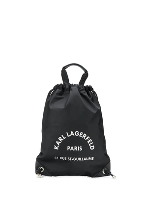 Karl Lagerfeld logo-motif drawstring backpack - Black