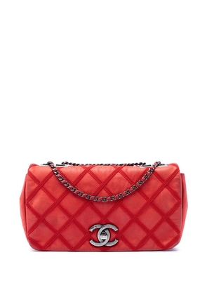 CHANEL Pre-Owned 2012-2013 Small Nubuck Diamond Stitch Chain Flap shoulder bag - Red