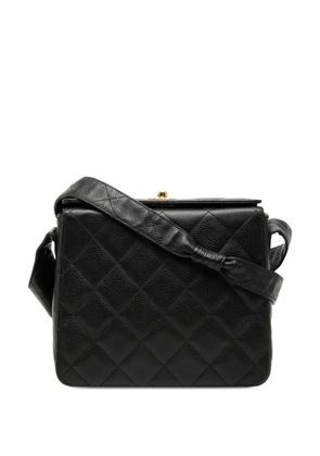 CHANEL Pre-Owned 1996-1997 CC Quilted Caviar Carved Buckle Box Bag crossbody bag - Black