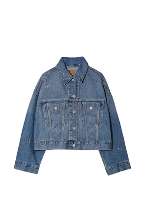 Levi's crystal-embellished cropped denim jacket - Blue
