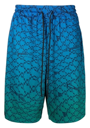 Off-White logo-print drawstring shorts - Blue