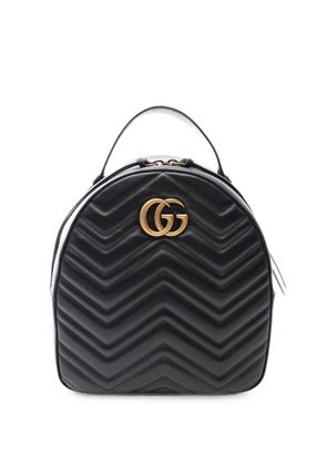 Gucci Pre-Owned 2010s GG Marmont chevron-pattern leather backpack - Black