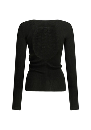 Rick Owens cut-out ribbed sweater - Black