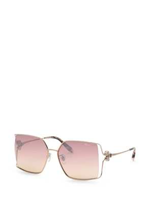 Chopard crystal-embellished square-frame sunglasses - Gold
