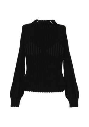 Liviana Conti ribbed balloon-sleeve sweater - Black