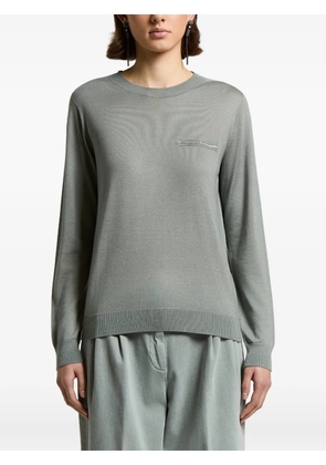Peserico embellished-pocket sweater - Green