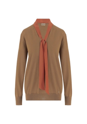 Valentino Garavani bow-detail V-neck sweater - Neutrals