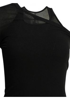 Rick Owens one-shoulder ribbed top - Black