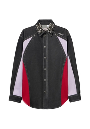 Off-White crystal-embellished color-block jacket - Black