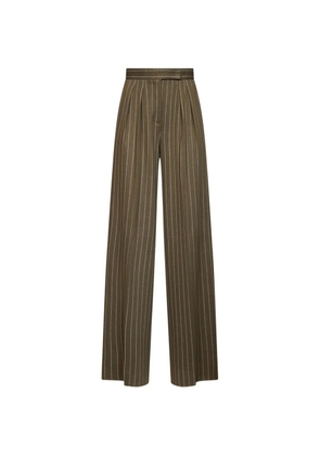 Max Mara pinstripe-pattern pleated trousers - Green