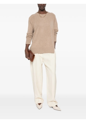 Closed crew-neck sweater - Neutrals