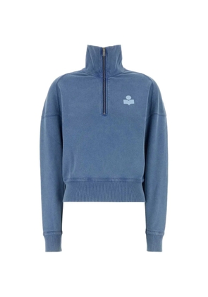 MARANT ÉTOILE logo-print half-zip sweatshirt - Blue