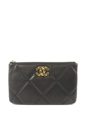 CHANEL Pre-Owned mini quilted CC-logo pouch - Black