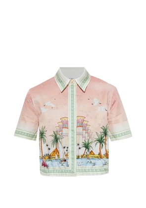 Casablanca printed cropped shirt - Pink