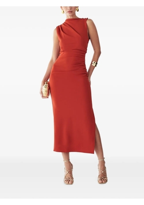 BWLDR draped side-slit midi dress - Orange
