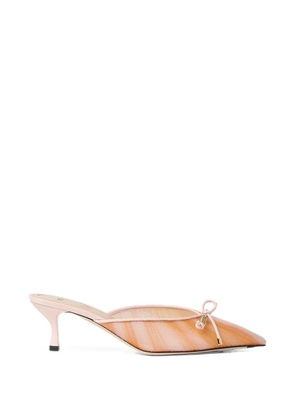 FENDI bow-detail pointed-toe pumps - Orange