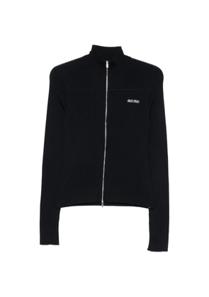 Miu Miu ribbed zip-up cardigan - Blue