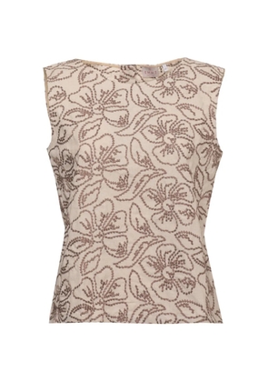 EMME floral-embroidered sleeveless top - Neutrals