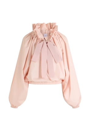 Patou ruffled bow-detail top - Pink