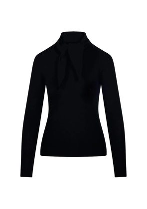 P.A.R.O.S.H. ribbed-knit tie-neck sweater - Black