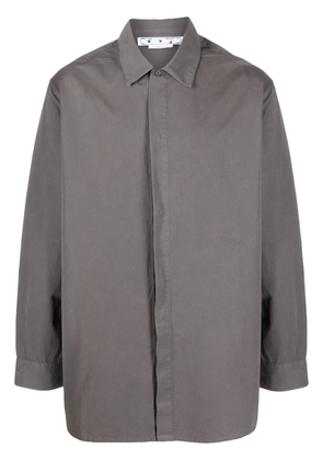 Off-White embroidered-logo oversized-cut shirt - Grey