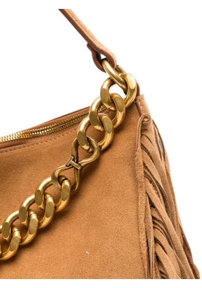TWINSET fringe-trimmed chain-link shoulder bag - Brown
